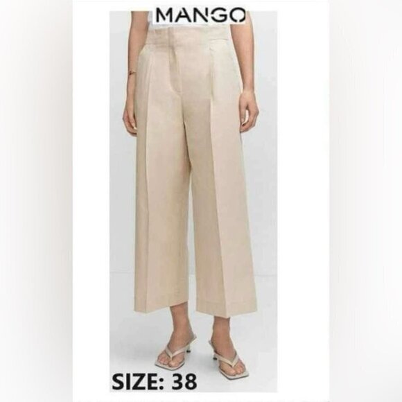 Mango Pope Classic Pants, Women - Beige. Size: 6 (US). NWT - Picture 3 of 9